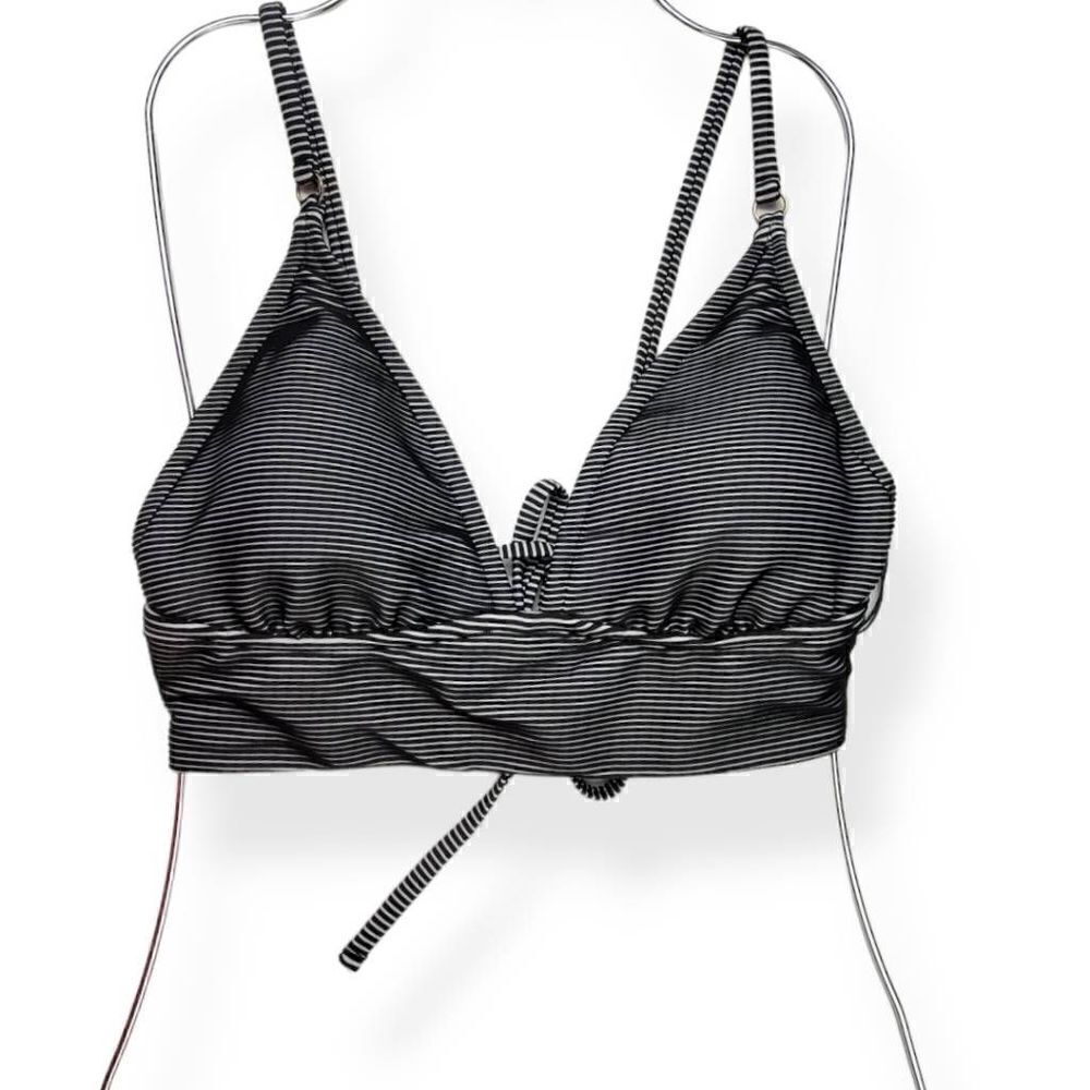 Shade & Shade Striped Bralette Bikini Top Large 12-14